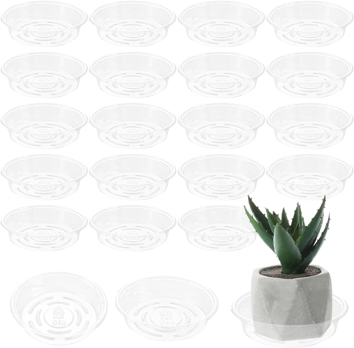 Plant Saucer 30 Pack Plant Trays for Pots 6 Inch Plastic Plant Saucers for Outdoors and Indoors