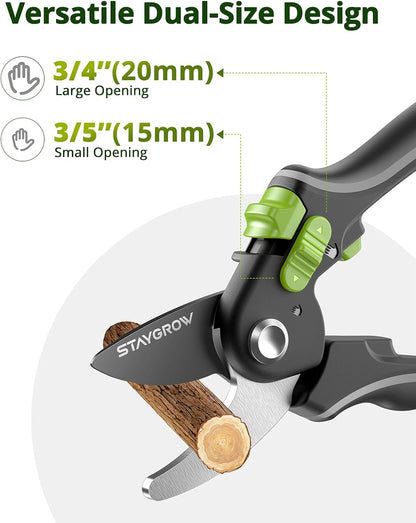Pruning Shears for Gardening - 8.5" SK5 Garden Shears Cuts 10000+ Times Staying Sharp - Garden