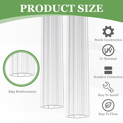 Tandefio 12 Pcs 4 ft Polycarbonate Greenhouse Panels H Connectors Fits 8 mm Polycarbonate Panels