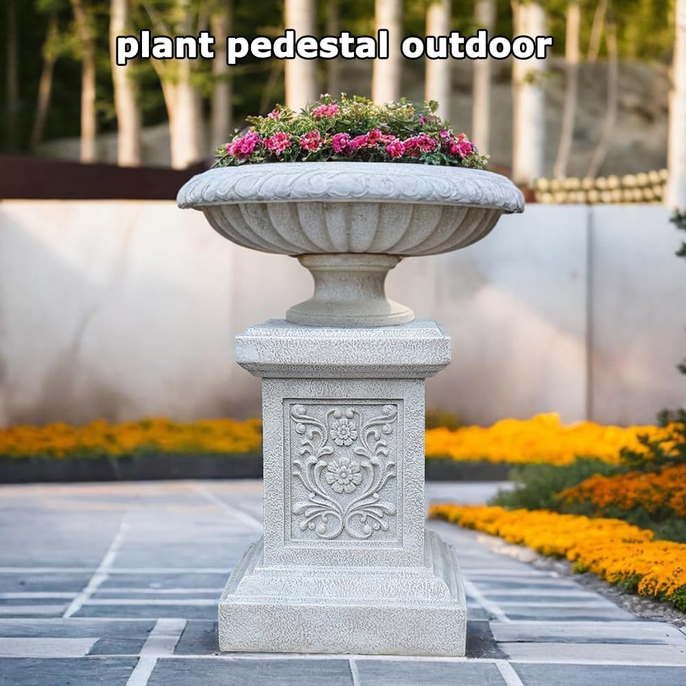Classic Statuary Stand Outdoor Pedestal Sculpture Decor Plinth Base Riser, Garden or Home Resin