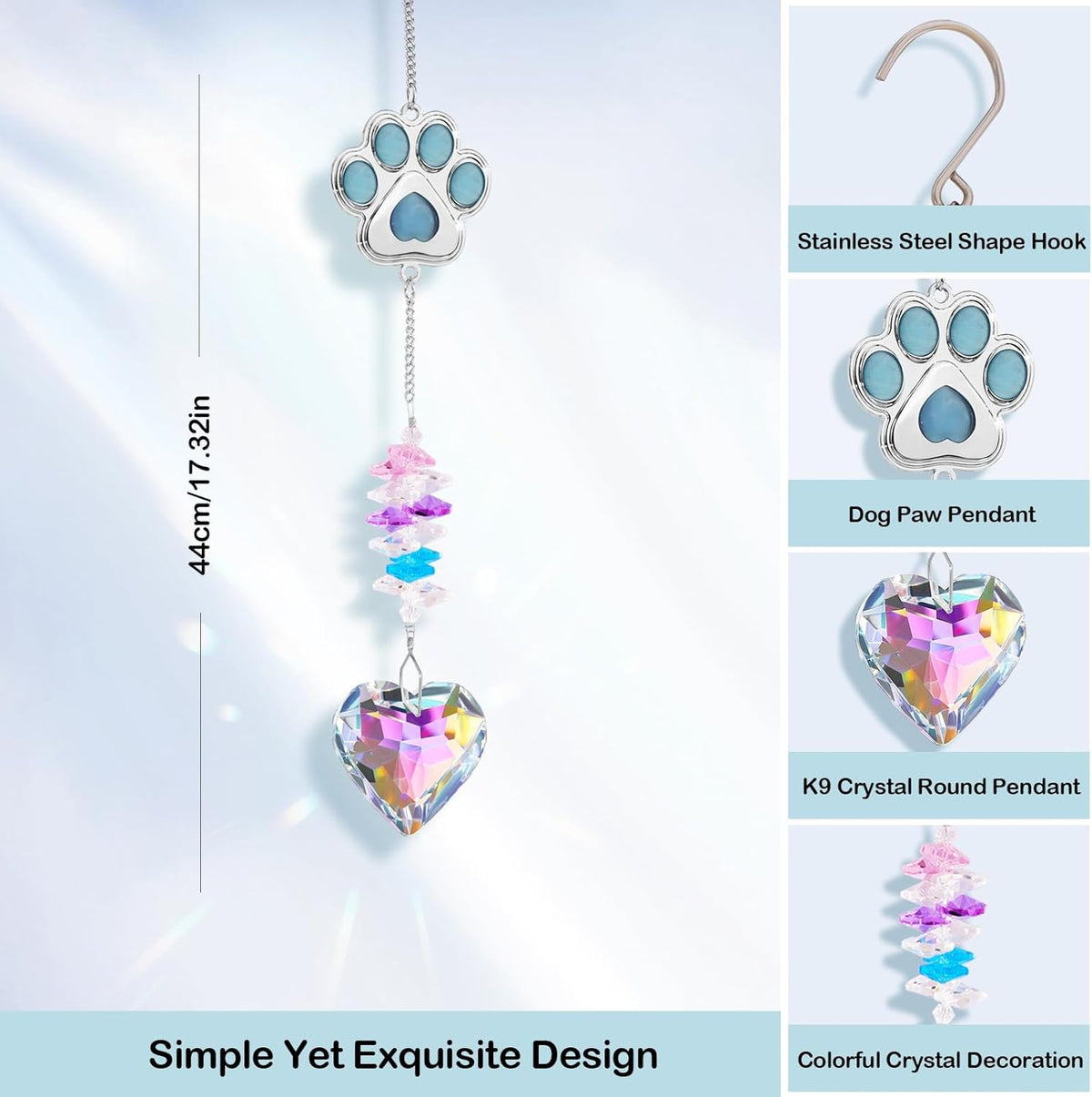 Dog Memorial Gifts for Loss of Dog - Loss of Dogs Sympathy Gift - Pet Memorial Crystal Decor