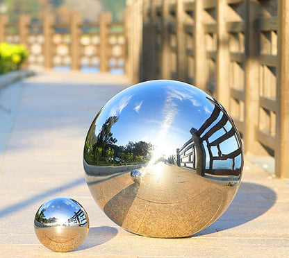 Nerien Gazing Ball, 2 Inch Stainless Steel Garden Mirror Globe, Polished Ornament Sphere, Hollow