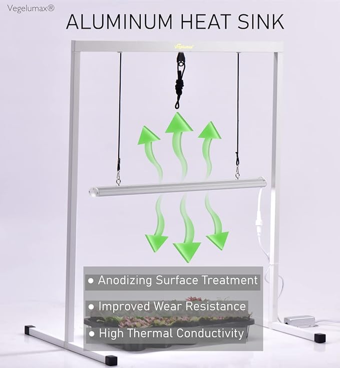 50Watt 2 Feet LED Grow Light Lamp Stand Rack with White Light Full Spectrum CRI90+ for