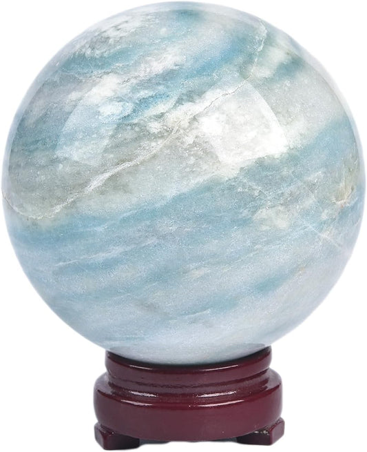 JIC Gem Natural Healing Crystal Sphere Ball Trolleite Crystal Decorative Ball Chakra Meditation