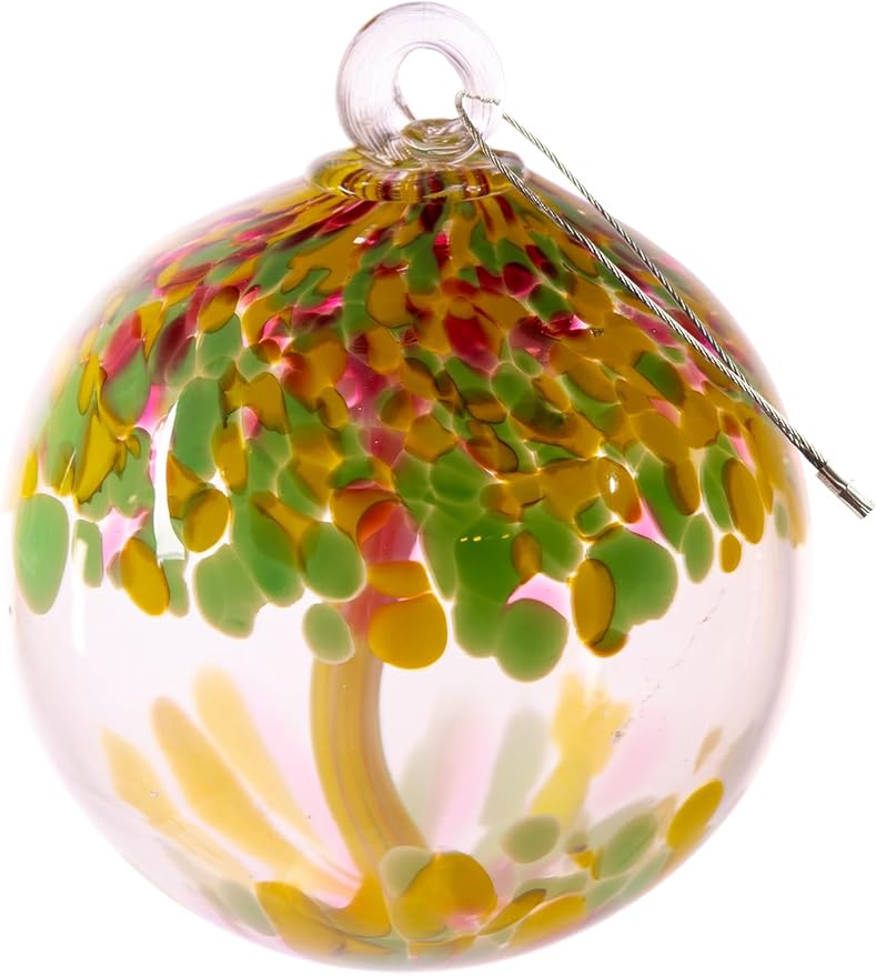 Dale Tiffany Hand Blown Glass, 6" Diameter Blossom, Tree of Life Collection, Witch Globe Hanging