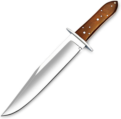 Handmade D2 Steel 14 Inches Full Tang Bowie Knife with leather sheath, Hunting knife with Wood