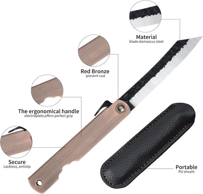 Dispatch EDC Pocket Knife, 2.8" Full Panel Plain Edge Blade Folding Knife with 7Cr13Mov Black