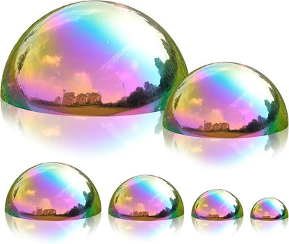 Nerien Gazing Ball, Stainless Steel Garden Mirror Globe, Polished Ornament Sphere, Hollow Floating