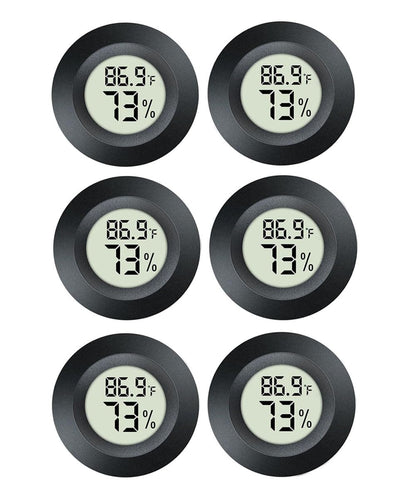 6 Pack Hygrometer Thermometer Digital Humidity Meter Indoor/Outdoor Humidity Monitor Reptile