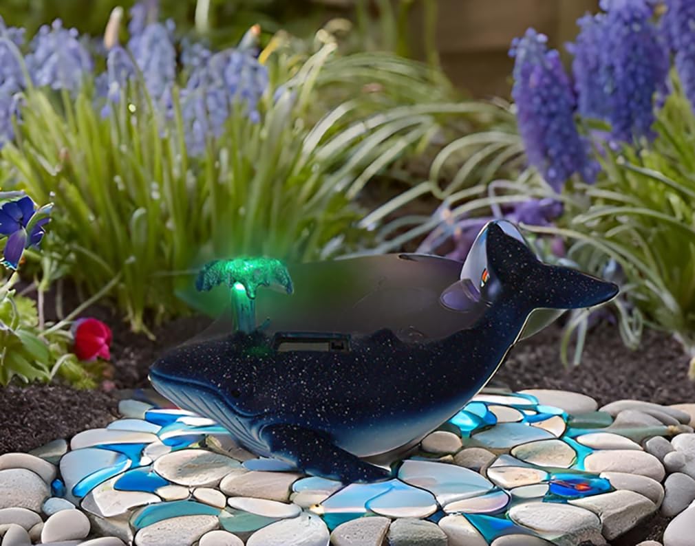 Humpback Whale Statue Miniature Figurines Landscape Garden Whale Art Figurines Home Living Room