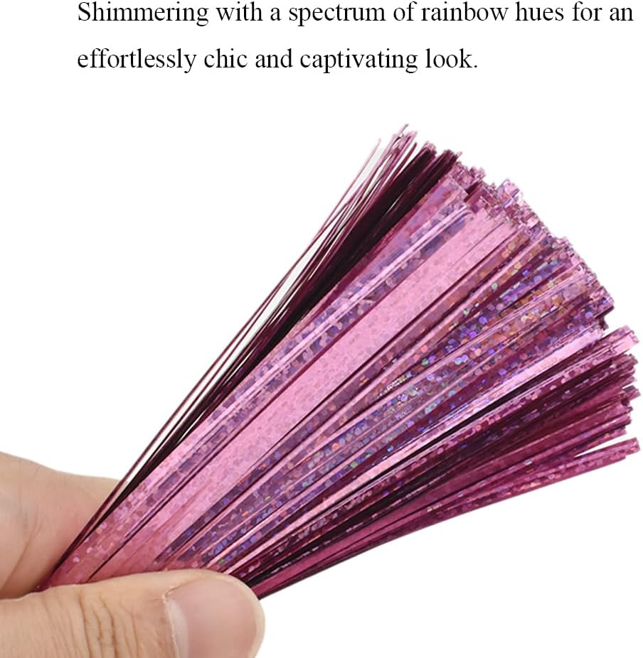 HAHIYO 300Pcs 4inches Holographic Pink Metal Twist Ties Bread Candy Coffee Bag Ties Plant Garden