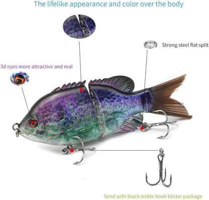 5.9in Multi Jointed Swimbait Fishing Lures Bait,2 Segment Big Giant Sinking Fishing Bass