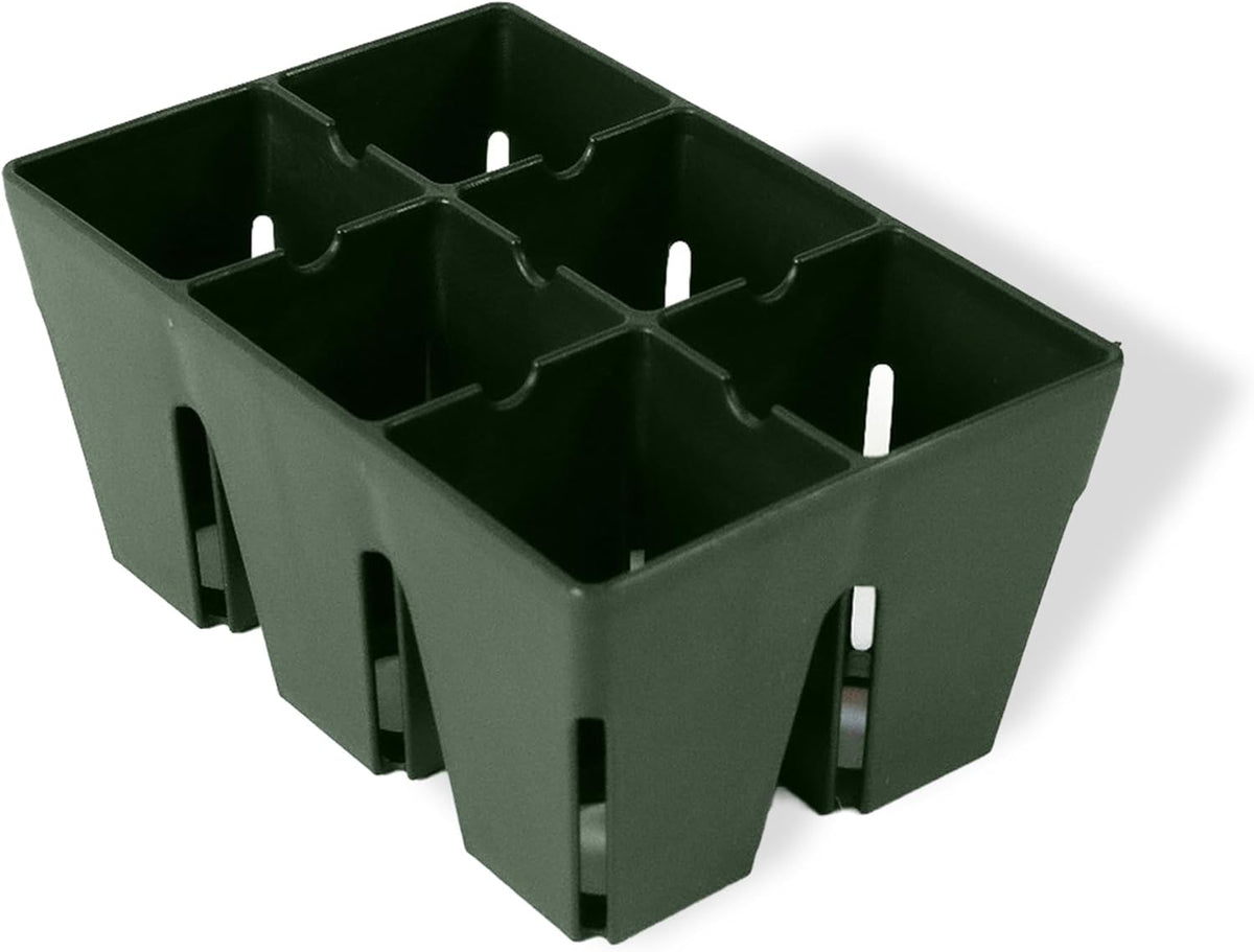 Epic Gardening 72 Pack Sage Green 6-Cell Reusable Seed Starter Tray - UV-Treated BPA-Free Plant
