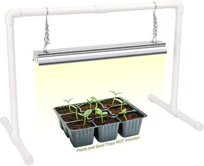 Soligt 2 ft Grow Light for Seed Starting with Stand, Double Tube Warm White Full Spectrum Seedling