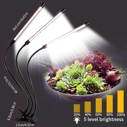 GHodec Grow Light for Indoor Plants,6000K 126LED Clip Plant Lights with Flexible Gooseneck & Timer