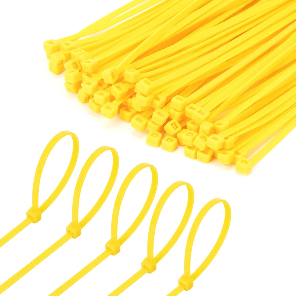 6 Inch Yellow Zip Tie 1000 PCS, 18 Lbs - Small to Medium Zip Tie, Nylon PA66 UV Resistant Cable Tie