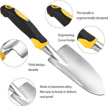Thovorrnl Garden Shovel Hand Trowel Mini Shovel Aluminum Cast-Aluminum Heavy Duty Gardening Tool