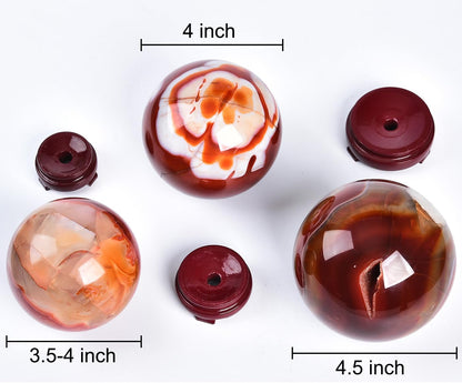JIC Gem Large Red Agate Crystal Ball 4 inch(100mm) Round Healing Crystals Decorative Sphere with