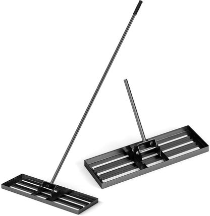 Goplus Lawn Leveling Rake, 30" x 10" Heavy Duty Level Lawn Tool w/ Ergonomic Handle for Soil