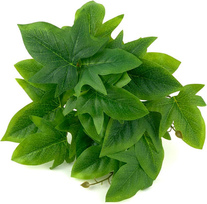 Reptile Plants for Terrarium, Amphibian Habitat Decor Artificial Hanging Plants with Suction Cup