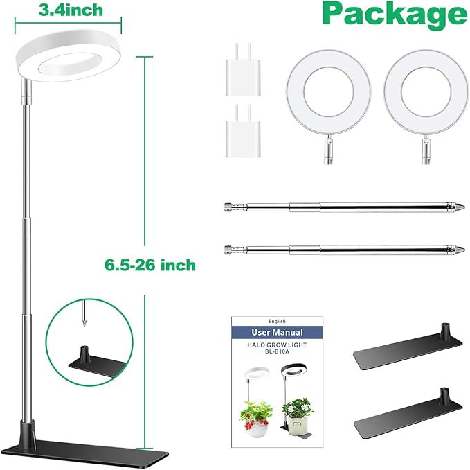 Grow Lights for Indoor Plants,Full Spectrum Plant Lights for Indoor Growing with with 3/9/12H