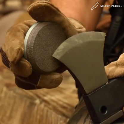 Sharp Pebble Puck/Disk - Axe/Hatchet Large Sharpening Stone- Whetstone Blade & Tool Sharpener- Dual