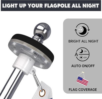 ZMTECH 1PC Flagpole Solar Light, Solar Flag Pole Lights, Outdoor Waterproof LED for 5-10FT Flag