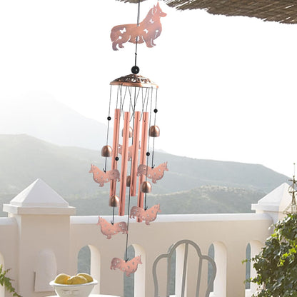 Dachshund Wind Chimes - Handcrafted Brass Unique Outdoor Musical Decor for Garden,Patio & Nursery
