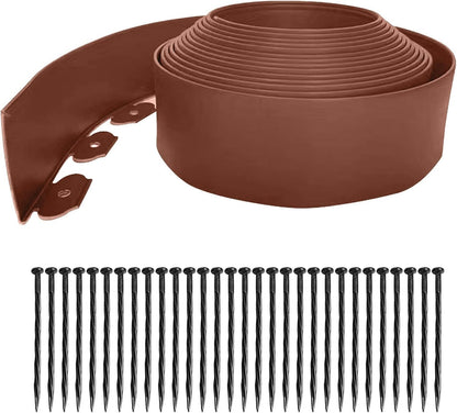 Landscape Edging Kit,33ft Garden Borders Edging Landscape Edging Border【4INCH Hight】 Flexible Lawn