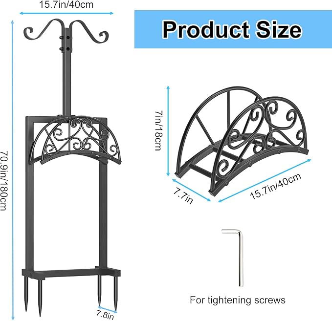 Garden Hose Holder Hanger Freestanding, Upgraded 4 Spikes Heavy Duty Storage Reel Stand with