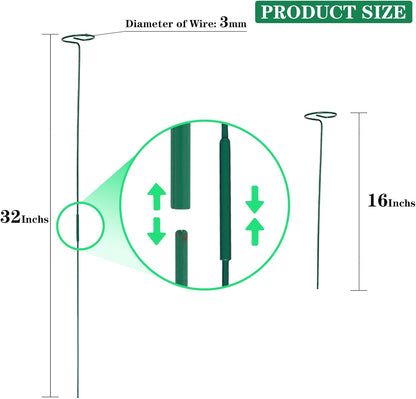 4 Pack Plant Stakes,Plant Support Stakes for Two Sizes(16 or 32 Inches),Plant Stakes for Outdoor