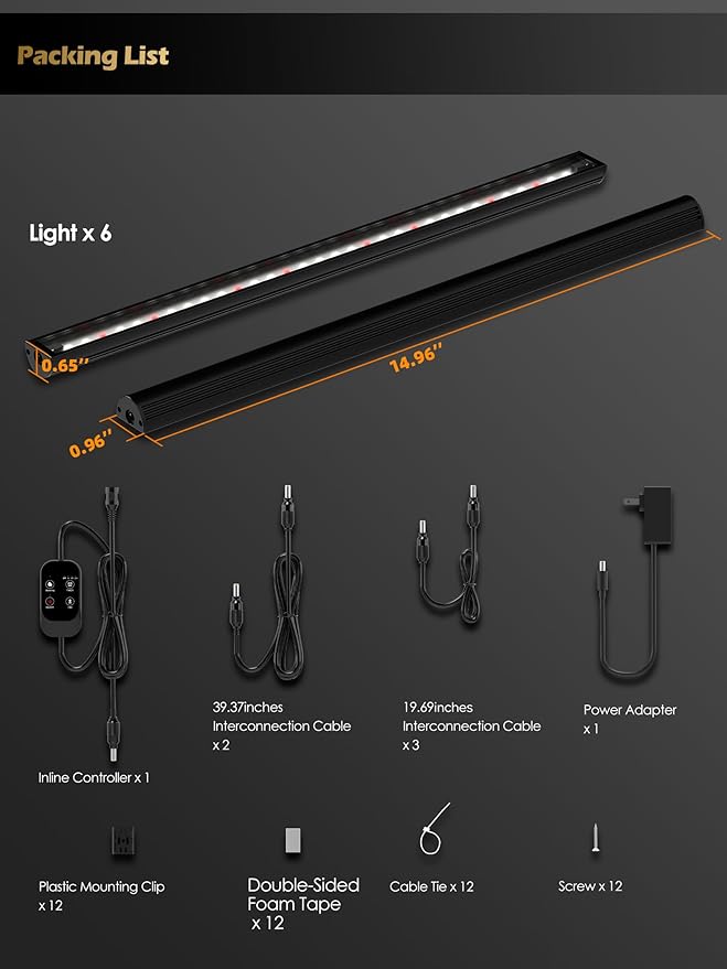 Smart Grow Light for Indoor Plants,3500K Full Spectrum LED Plant Light Strips with 3/9/12H Auto