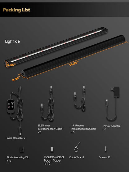 Smart Grow Light for Indoor Plants,3500K Full Spectrum LED Plant Light Strips with 3/9/12H Auto
