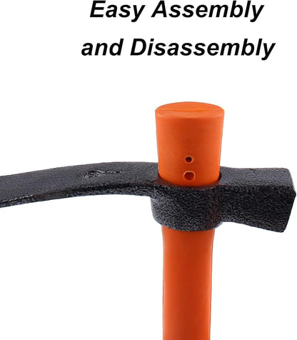 Dual Head Hammer Hoe with Heavy Duty Forged Adze and Ergonomic Non-Slip Handle for Gardening