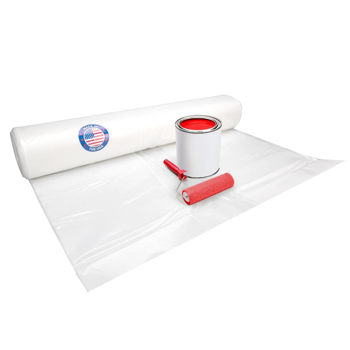 Plastic Sheeting 4 mil, 20' x 50' (1000 sq. ft.) - Thick Semi-Clear Plastic Sheeting for Painting