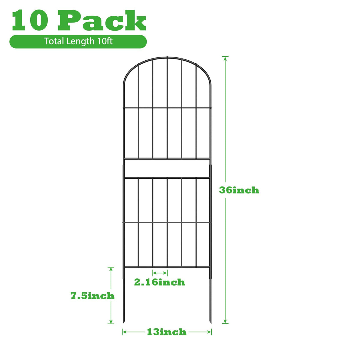 Decorative Garden Fence Fencing 36in (H) x 10ft (L) Animal Barrier for Dog