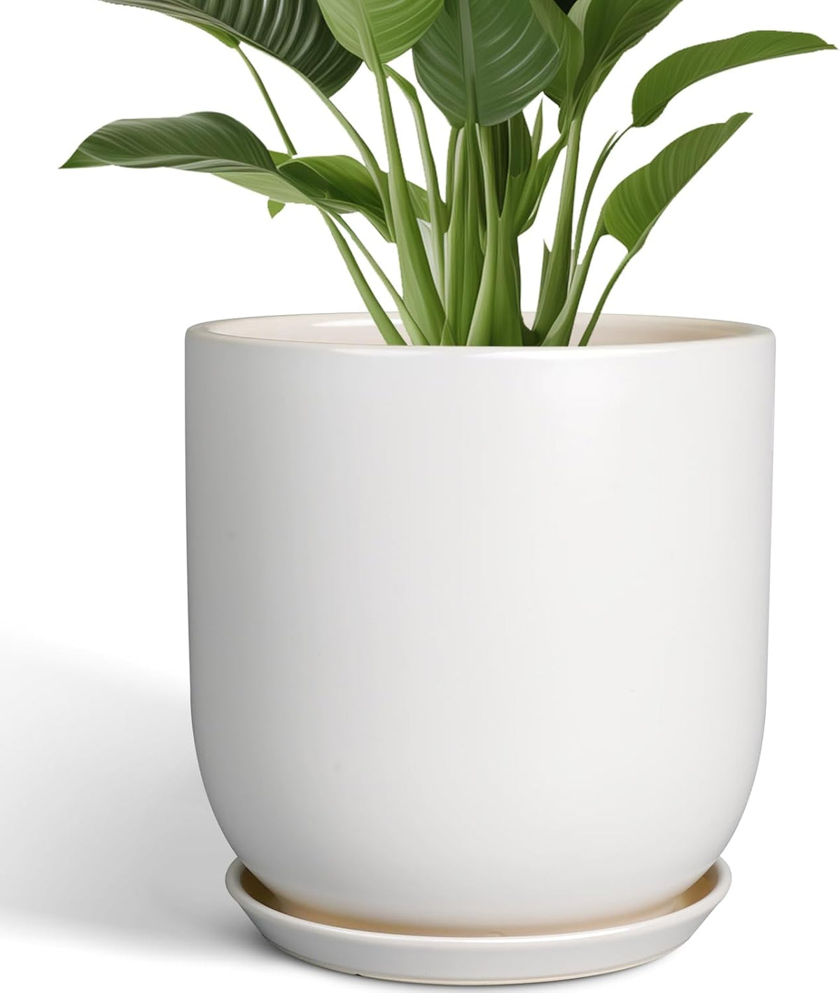 Plant Pot 12 inch - Ceramic Pot for Plants Indoor Outdoor Large Planter Pot with Drainage Hole and