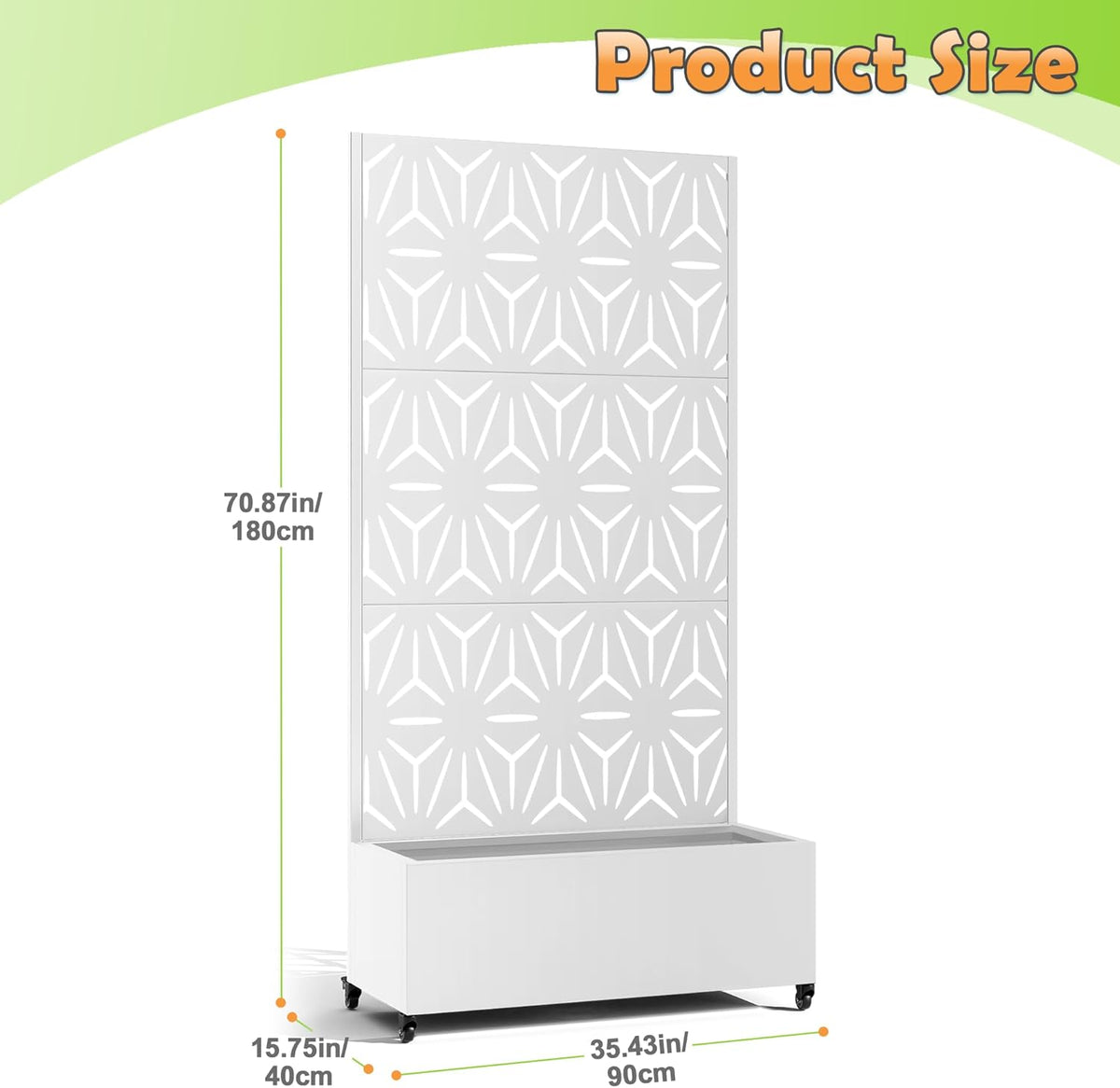 Metal Raised Garden Bed with Trellis, 2-in-1 Planter Box & Privacy Screen for Climbing Plants