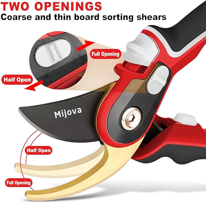 Garden Pruners, Heavy Duty Garden Clippers, Pruning Shears with Adjustable Thumb Lock, Hand