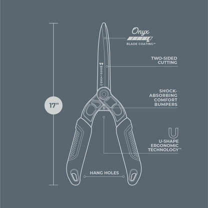 Woodland Tools Duralight Hedge Shears, 16 Inch Lightweight Manual Hedge Clippers with 7.5 Inch Non