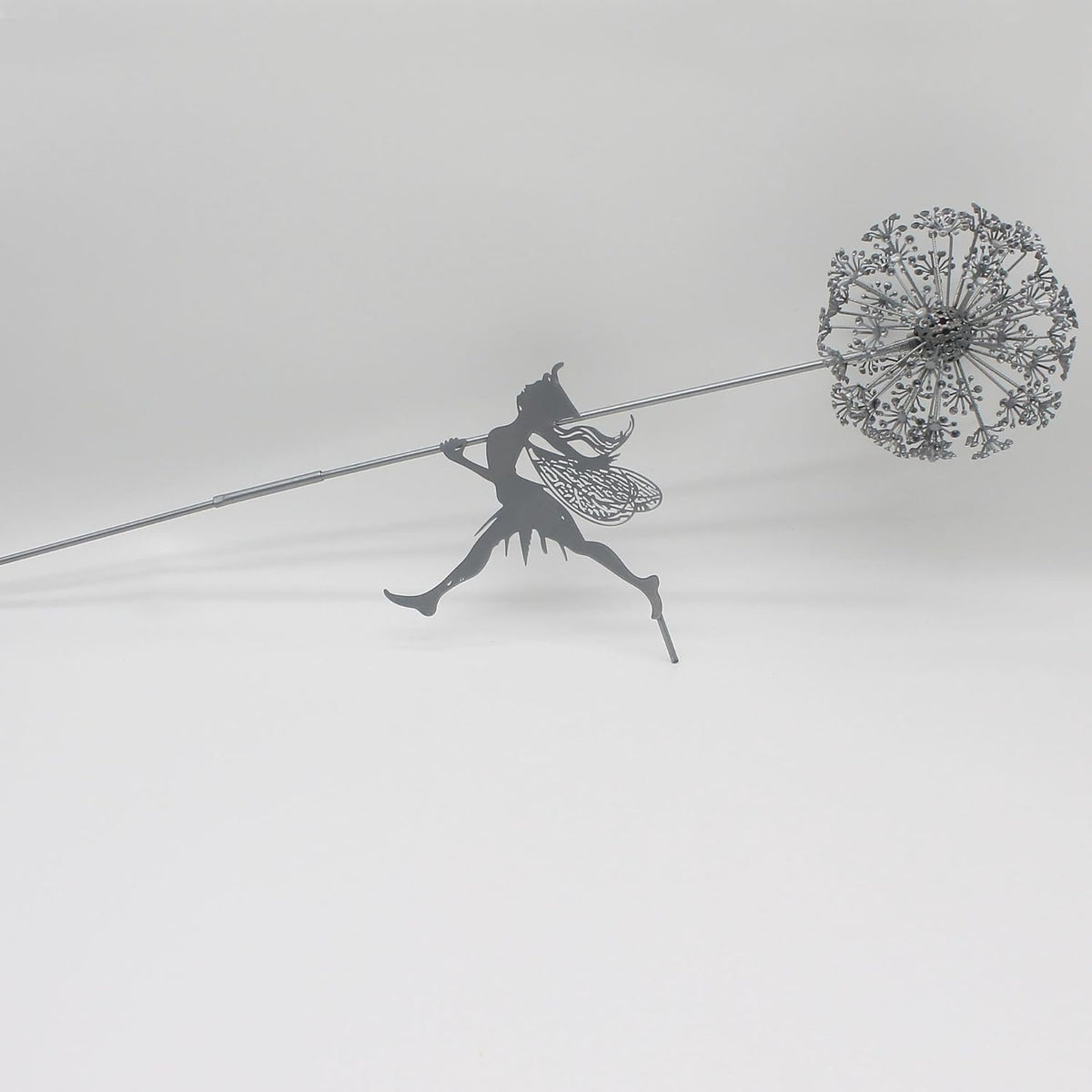 Flower Fairy Dancing with Dandelion Garden Art Sculpture Stainless Steel Statue Christmas Halloween