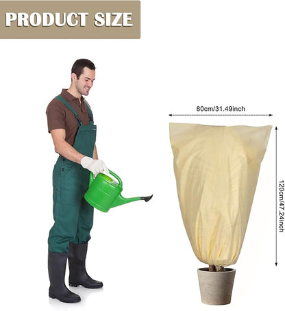 LangRay Plant Covers Freeze Protection, Winter Frost Cloths 2.8oz/yd² with Zipper and Drawstring