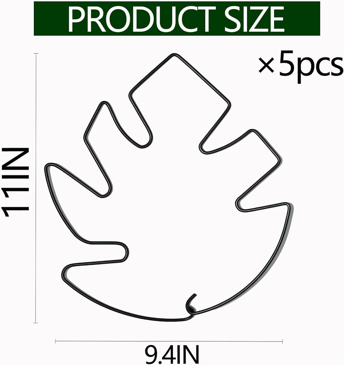 5PCS Monstera Plant Stem Support - 11 * 9.4 Inches, Durable Metal Stake Holder, Adjustable for