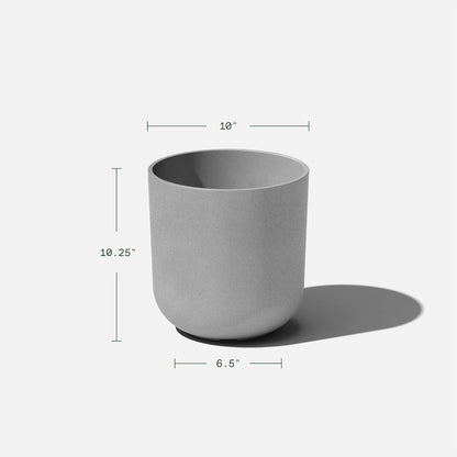 Veradek Round Lima Plastic Planter Pots for Indoor/Outdoor Garden Use, Gray, Suitable for Small to