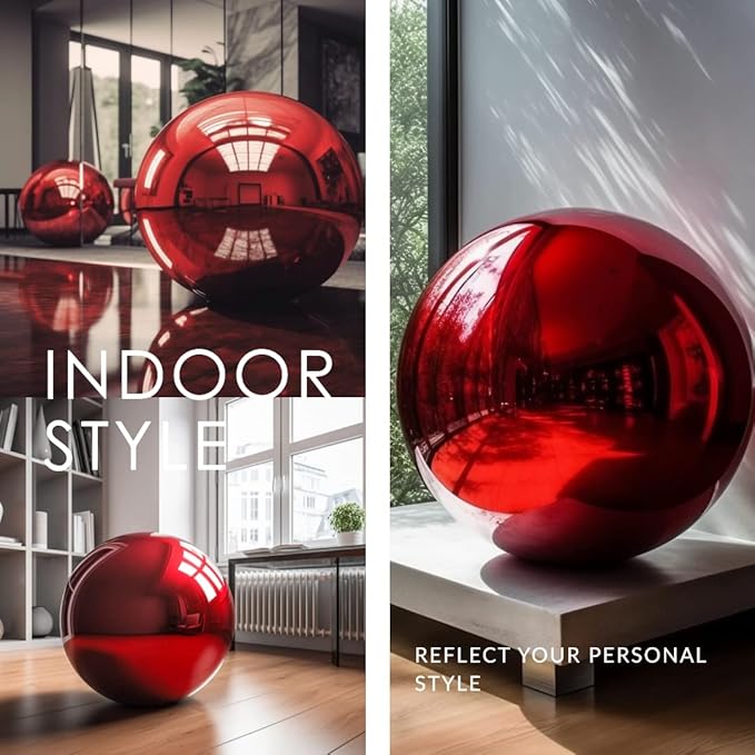 12 Inch Stainless Steel Gazing Globe,v2croft Hollow Ball Mirrored Surface Polished Shiny