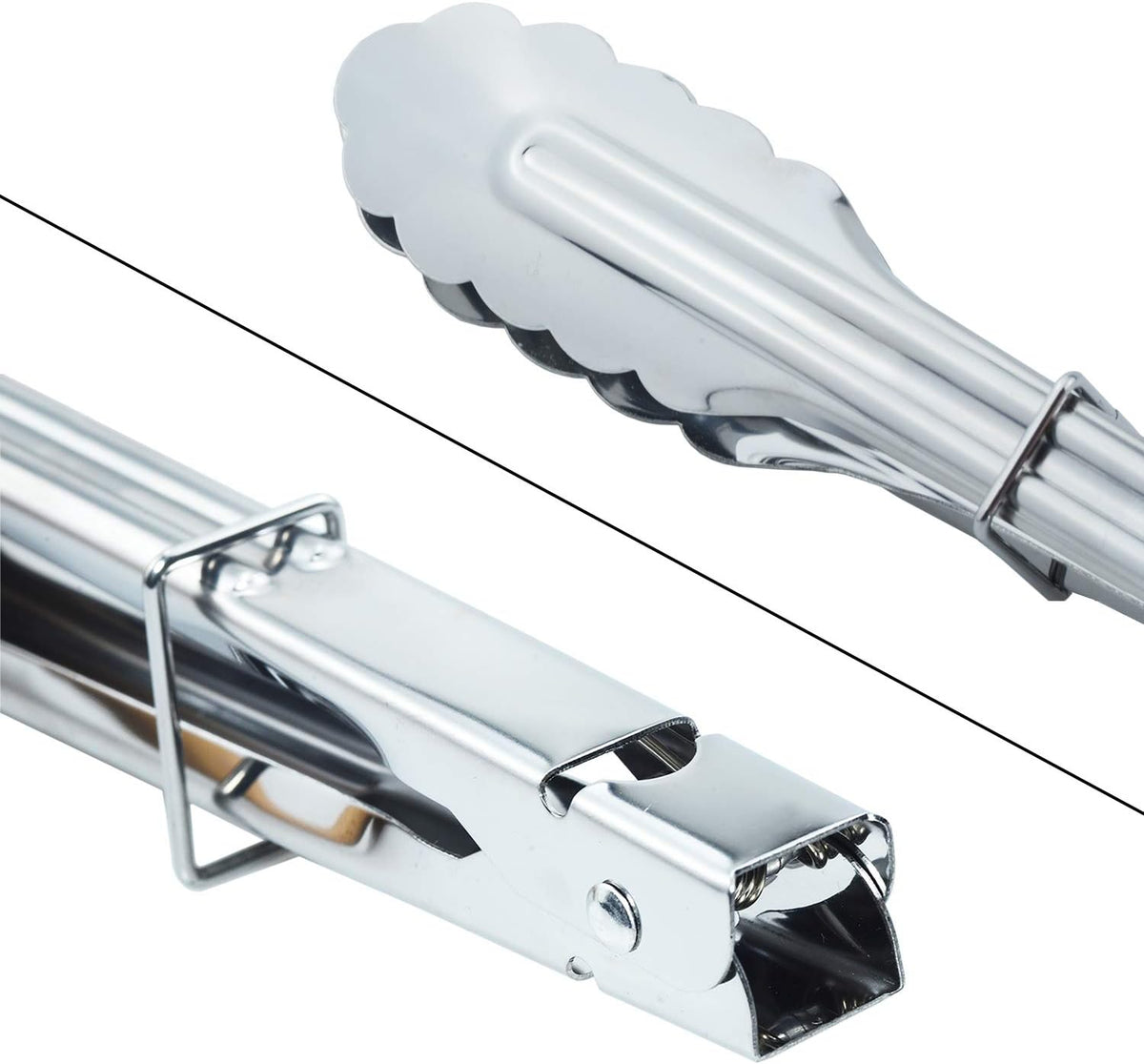 Stainless Steel Locking Kitchen Tongs Extra Long Sturdy Heavy Duty Tongs Set for Cooking Grilling