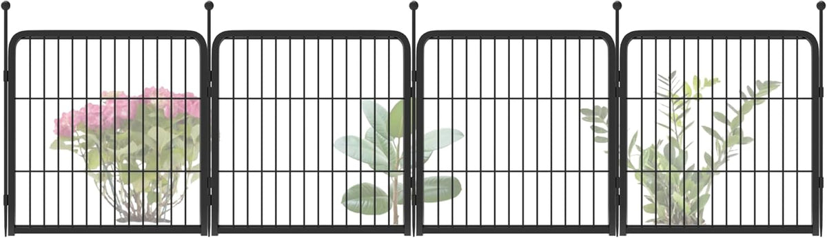 FXW Garden Fence Outdoor for The Yard – 24in(H) x 7.6ft(L) Heavy Duty Metal Animal Barrier for Dog