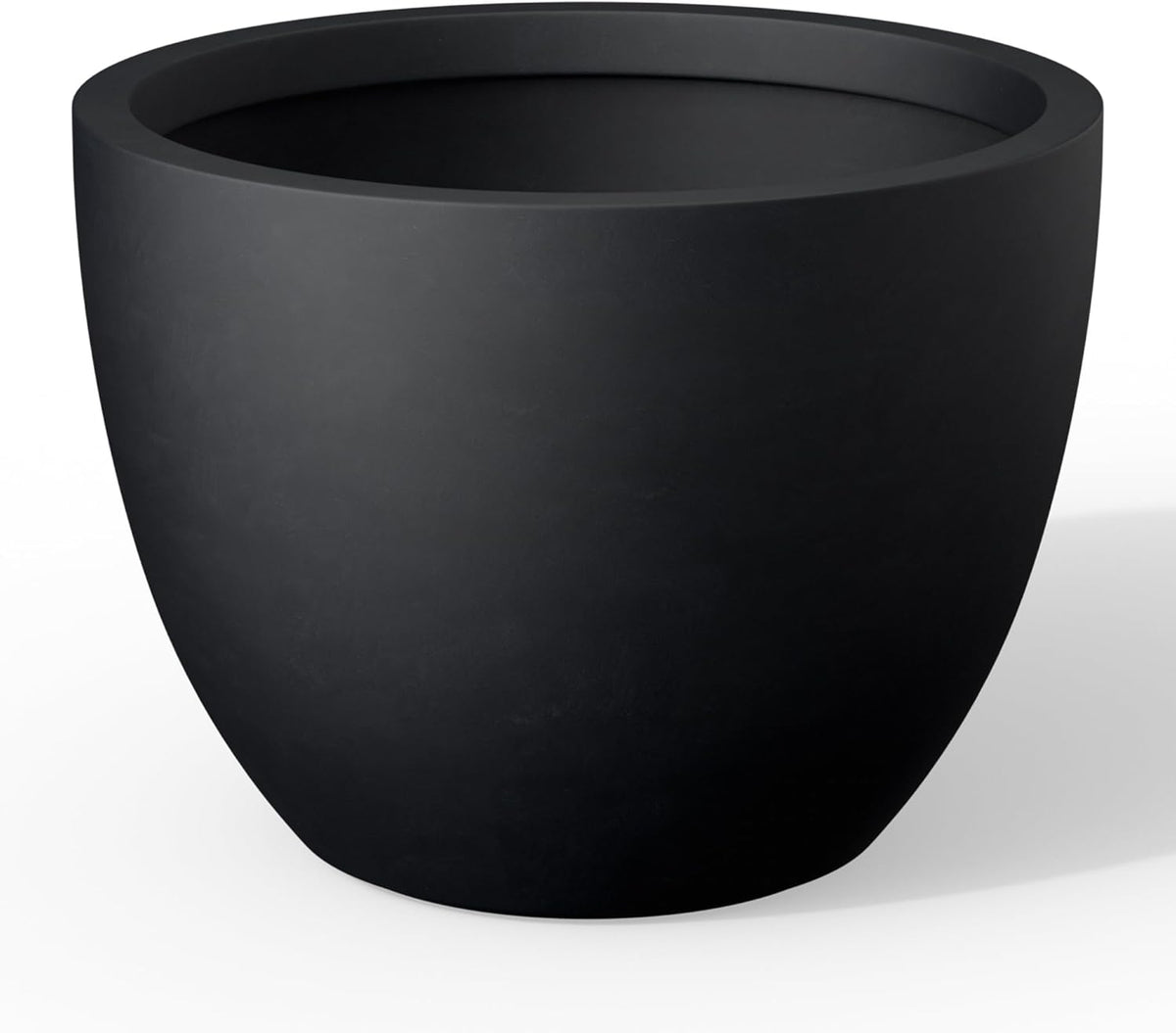 Kante 14.2 Inch Round Concrete Planter - Classic Large Indoor/Outdoor Plant Pot with Drainage Hole