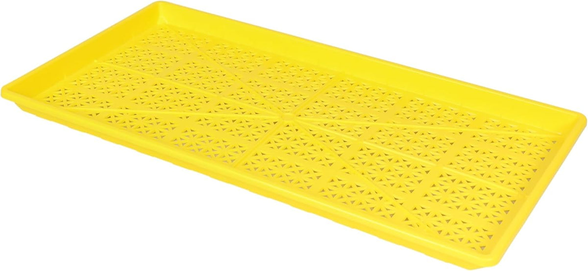 SUNPACK 10" x 20" Heavy Duty Mesh Plastic Seed Starting Tray, Yellow, 1" (Pack of 30) - Ensures