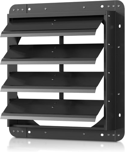 16 Inch Aluminum Automatic Shutter Louver Vent (No Fan Blades and Motor) for Home Attics